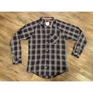 Adidas Climalite Black and Red Plaid Button Down Lightweight Men’s Shirt Sz Sm